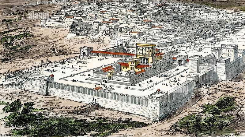 artists impression of the unfinished temple mount